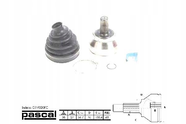 фото №1, Pascal набір шарнір привідний volvo xc90 i 2.5 t