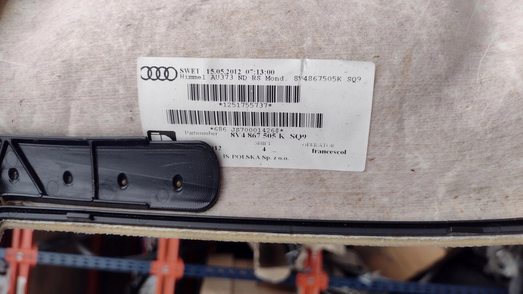 фото №9, Audi a3 8v sportback стеля 8v4867505k