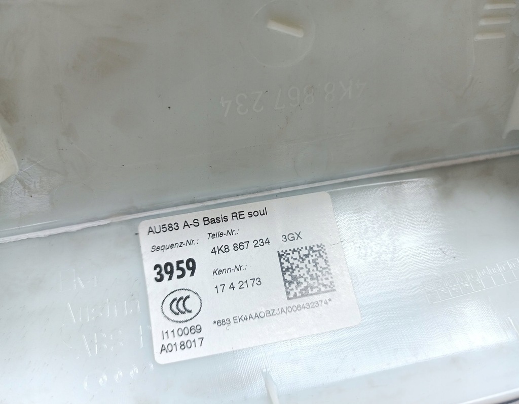 фото №6, Защита стойка правая przawy перед audi a7 c8 4k 18r 4k8867234