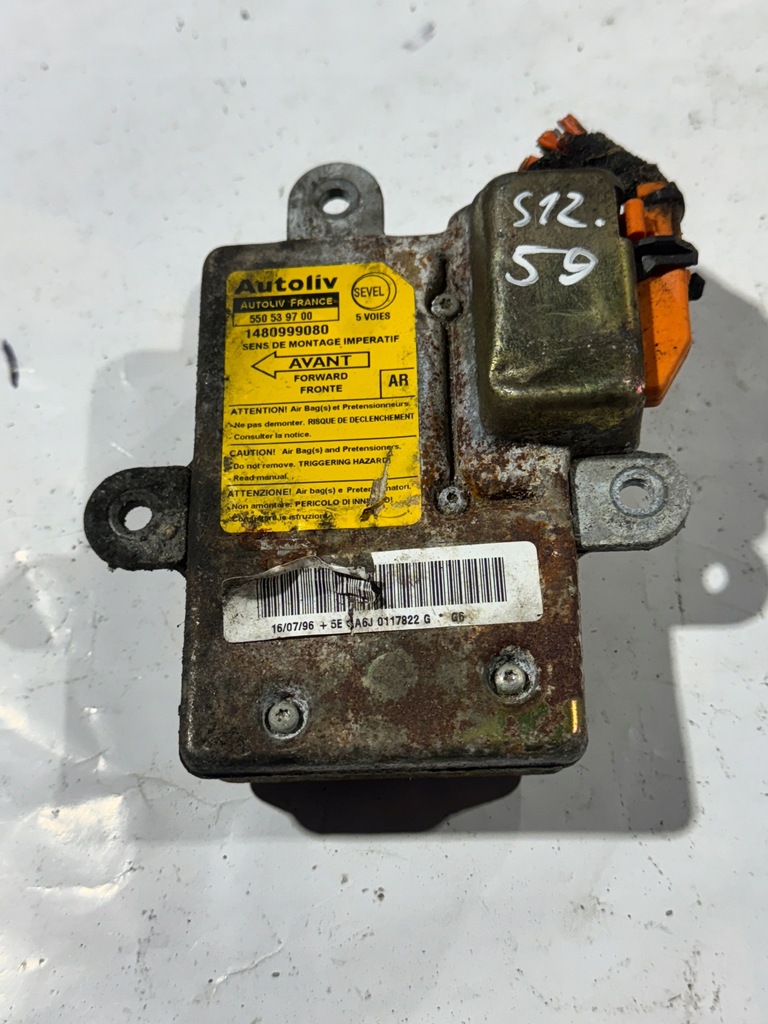 фото №1, Датчик модуль подушка безпеки fiat ulysse 1480999080