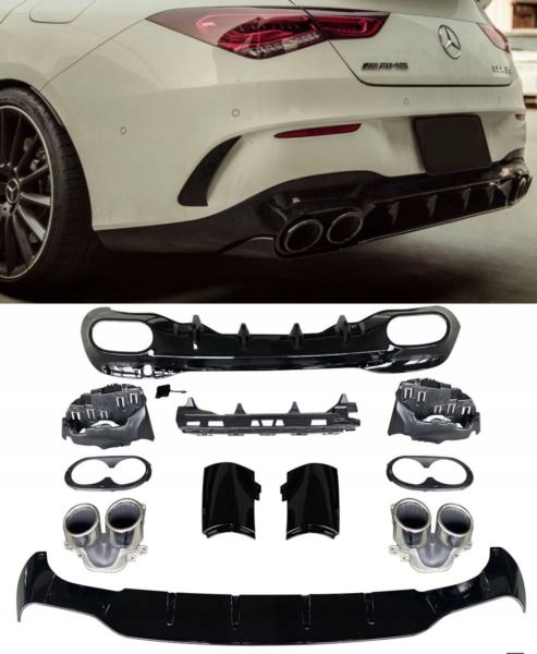 фото №1, Дифузор mercedes c118 наконечники хром look amg