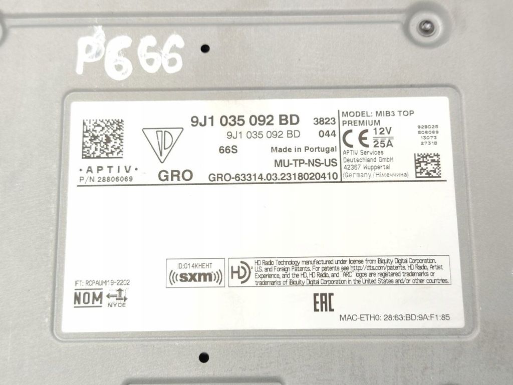 фото №5, Porsche taycan 9j1 2023 модуль / блок управления gps 9j1035092