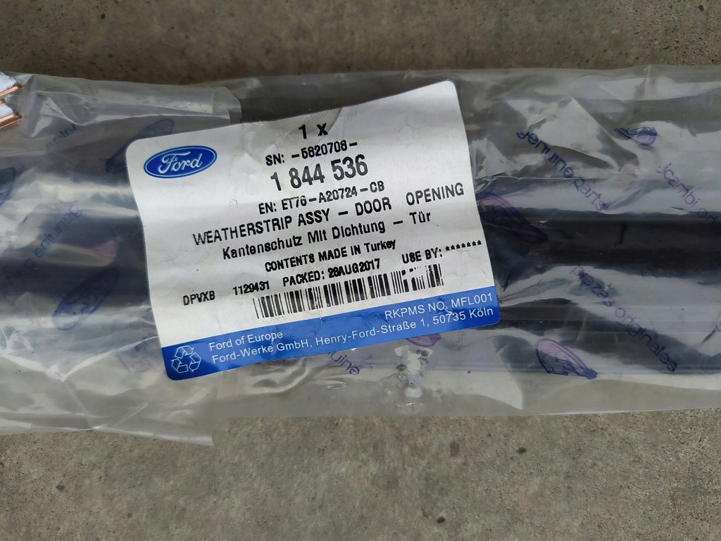 фото №1, Прокладка дверь ford transit courier 1844536 новый оригинал 2015 ford