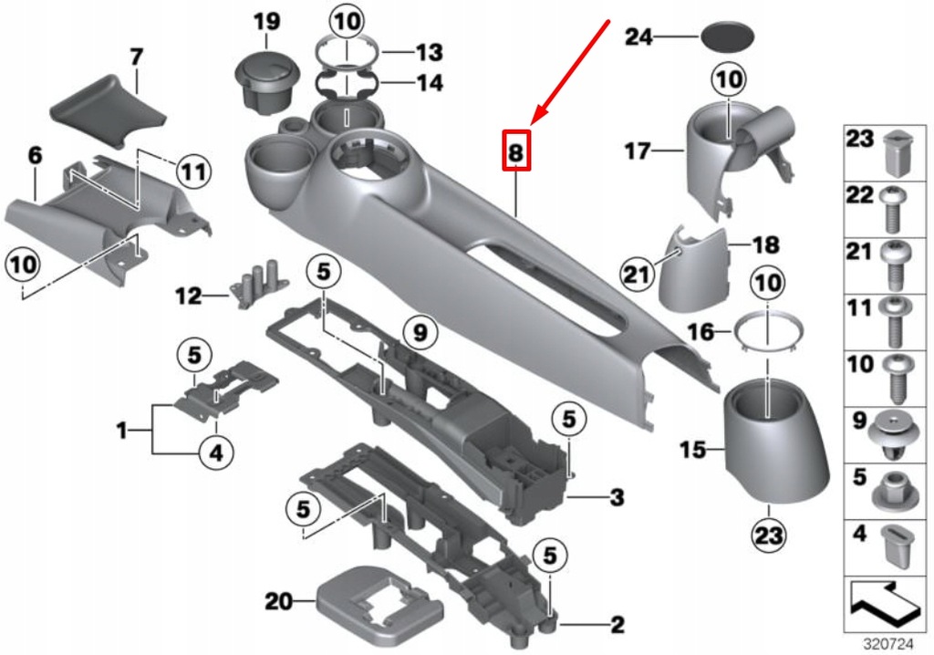фото №7, Mini cabrio r57 center ручне гальмо console 2756157 51162756157
