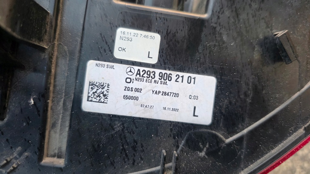 фото №13, Mercedes eqc n293 левая лампа задняя задняя full led оригинальная a2939062101 eu