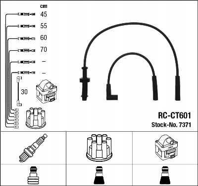 фото №1, Ngk 7371 шланг запалювання rc-ct601 citroen ax/bx