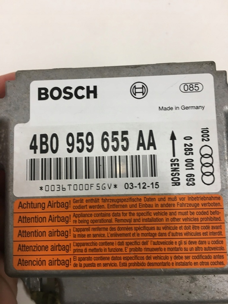 фото №6, Модуль датчик подушка безпеки audi a6 c5 4b0959655aa