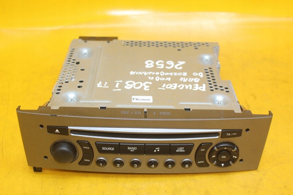 фото №1, Радио радиопроигрыватель cd peugeot 308 i t7 96766652xh
