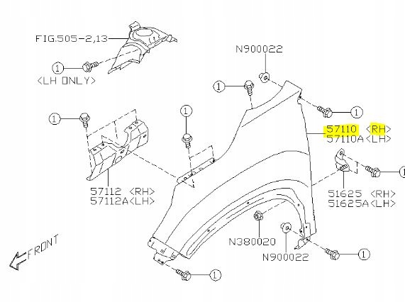 Купить Крыло  передний правый  subaru forester wilderness 2022-