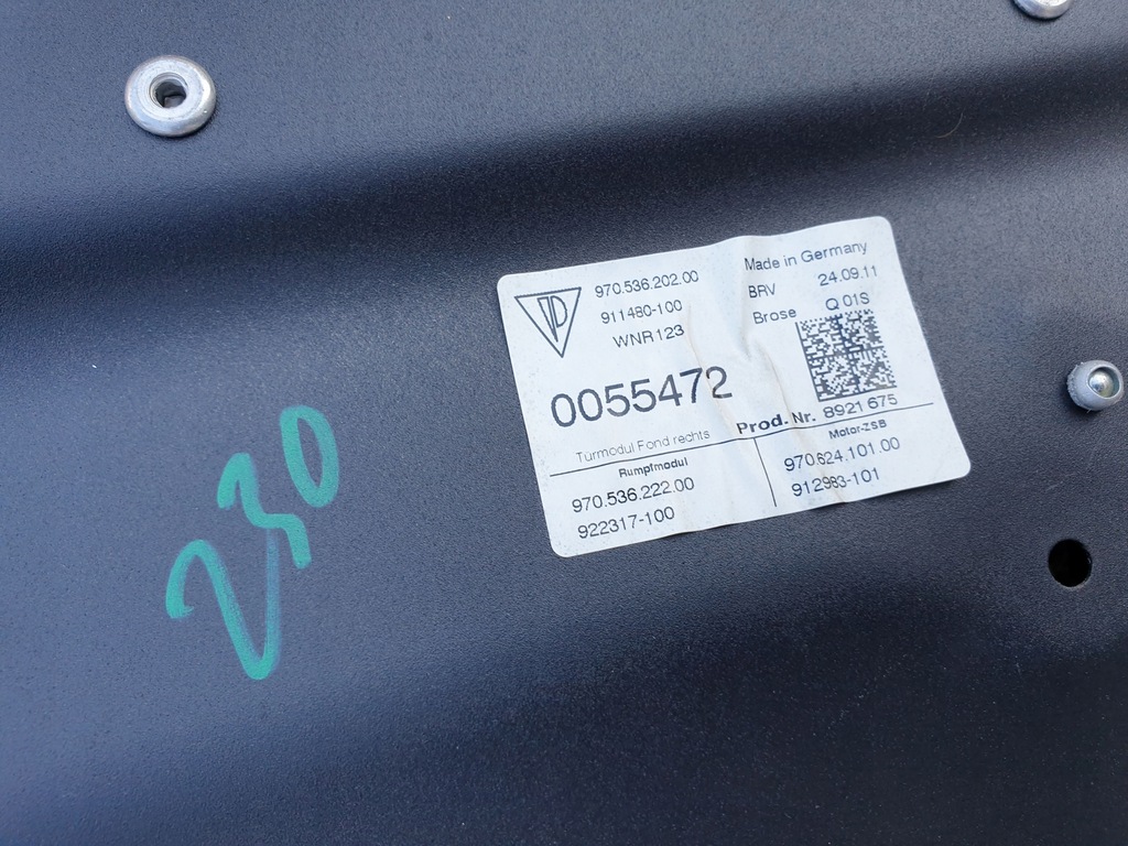 фото №6, Porsche panamera 970 підйомник скло правий задня рамка oryg