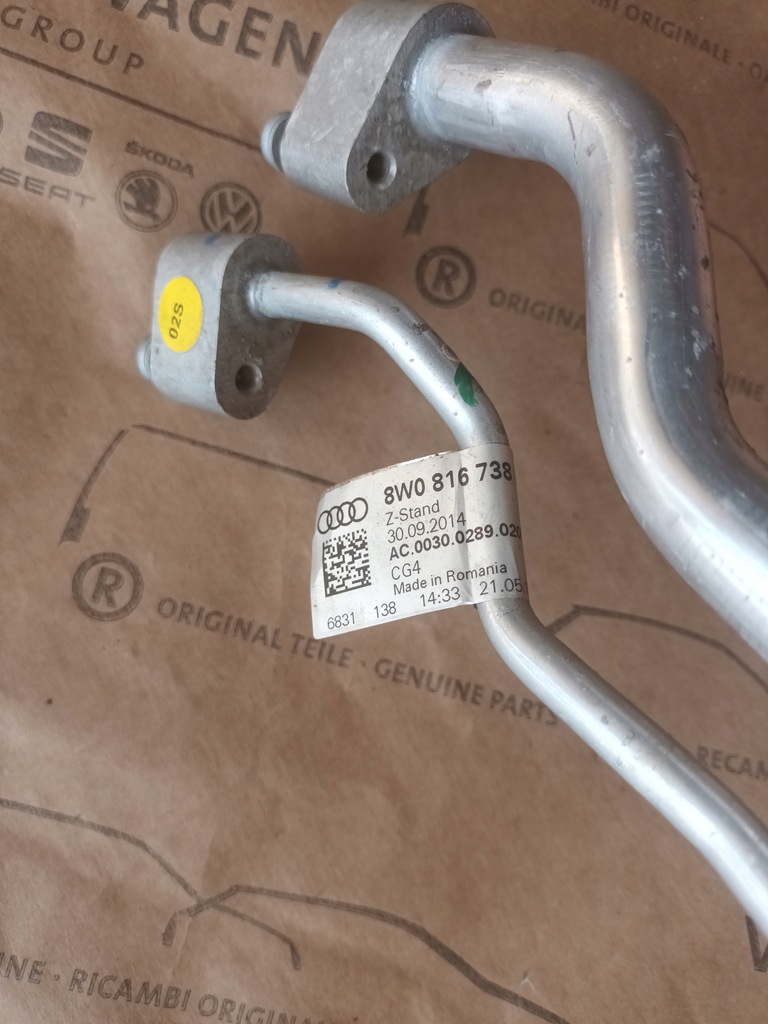 фото №7, Audi a4 b9 8w a5 f5 шланг wąż трубка кондиционера 8w0816738p 72km
