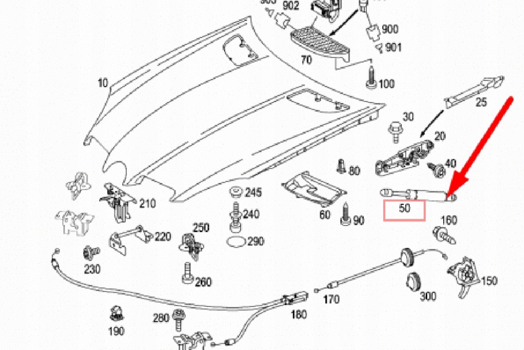 Mercedes-benz slk r171 капот правый  привод газовый a1719800164 оригинальный Недорого