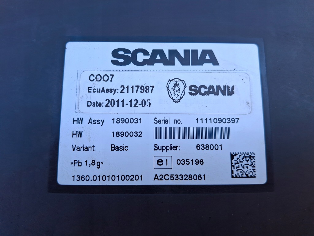 фото №7, Scania блок керування модуль координатор c007 1890031