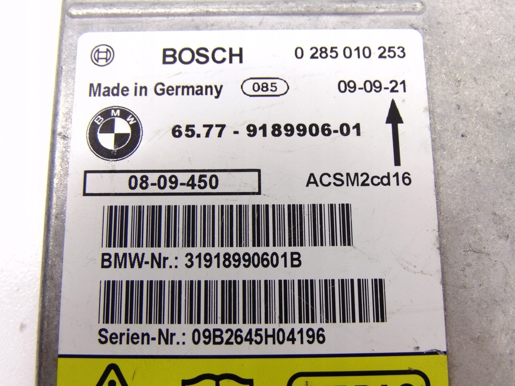 фото №6, Bmw 1 e87 09 датчик модуль подушка безпеки 9189906