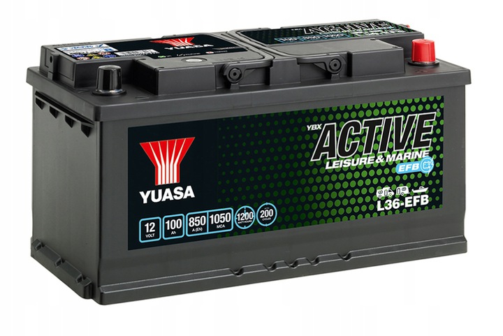 фото №1, Акумулятор yuasa leisure l36-efb 12v 100ah 850a