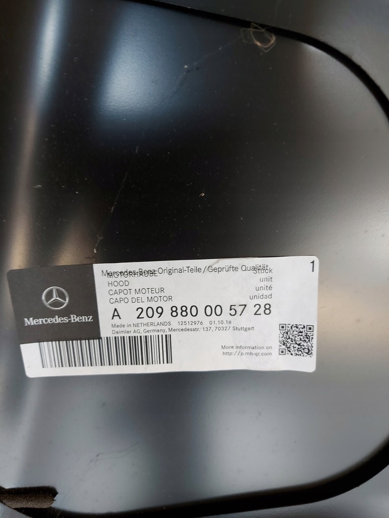 фото №11, Капот pokrywra двигателя mercedes clk ii lifting 2005-2009 nowa a209880005728