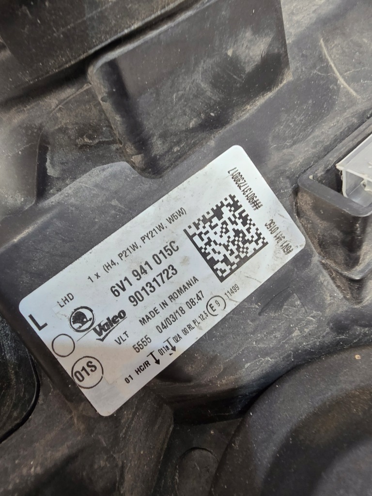 фото №12, Skoda fabia 3 iii 14-18 лампа левая перед передняя 6v1941015c