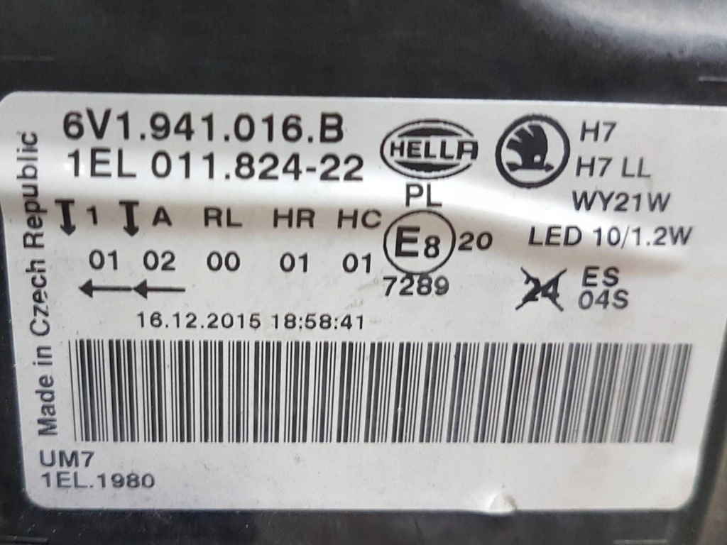 фото №10, Лампа передня права skoda fabia mk3 nj 6v1941016b