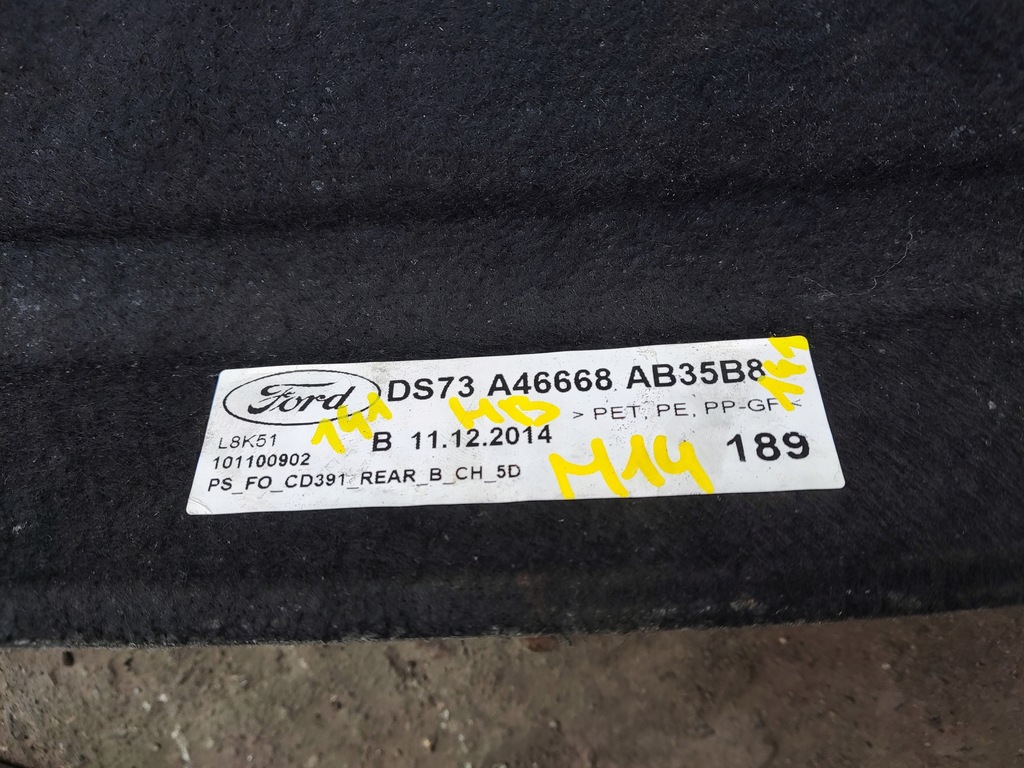 фото №9, Ford mondeo mk5 hb полиця багажника ds73-a46668-ab