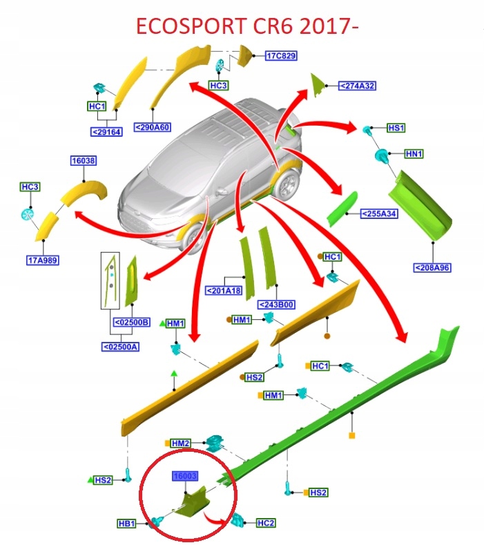 фото №14, Молдинг накладка крила lewego ecosport 17- _ 2173926 _ cn15-16165-ca5yz9