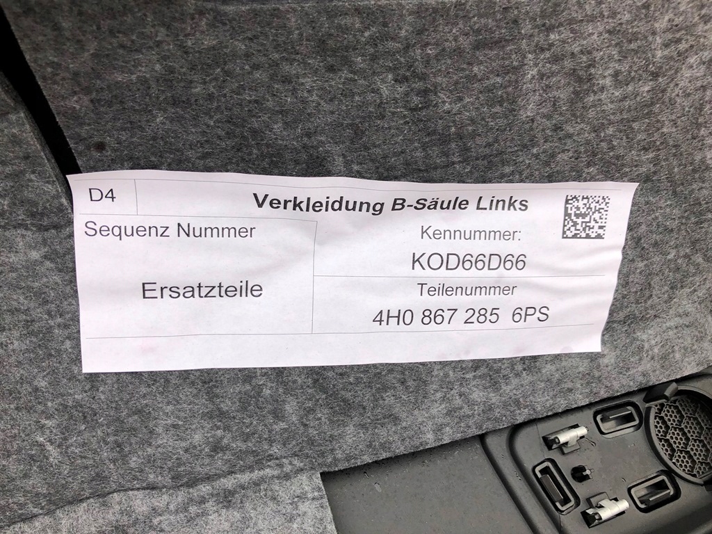 фото №10, Защита стойка левая audi a8 d4 lift 4h08672856ps