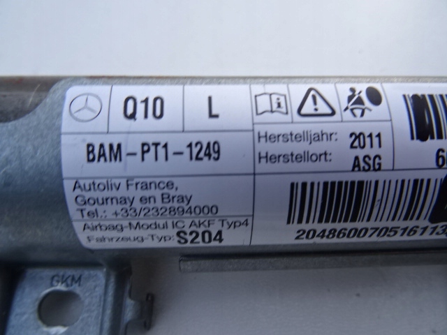 фото №4, Mercedes c-klasa w204 lift air bag шторка безопасности левая