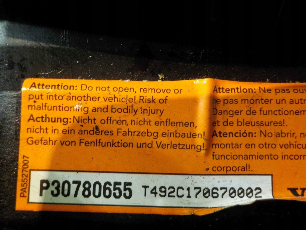 фото №4, Volvo s80 ii 07r подушка безпеки подушка водія p30780655