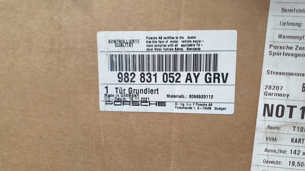 фото №11, Porsche boxster, cayman 982 дверь передние правое