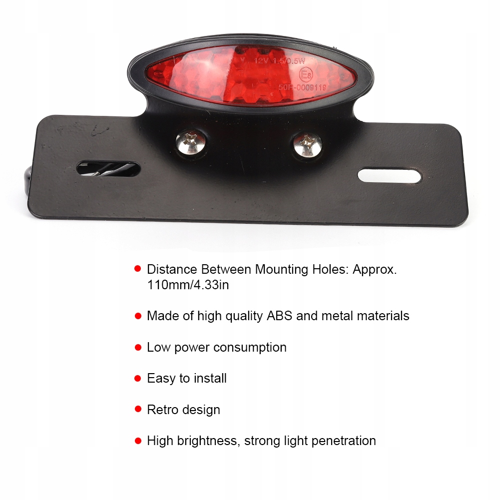 фото №16, Мотоцикл овальный retro led задняя лампа регистрационная задняя лампа 1l