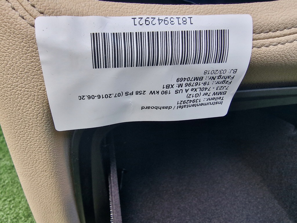 фото №6, Консоль панель приладів приладова подушки безпеки bmw 7 g11 g12