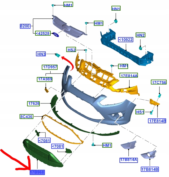 фото №1, Решётка радиатора решётка радиатора бампера перед ford c-max mk2 2014-15