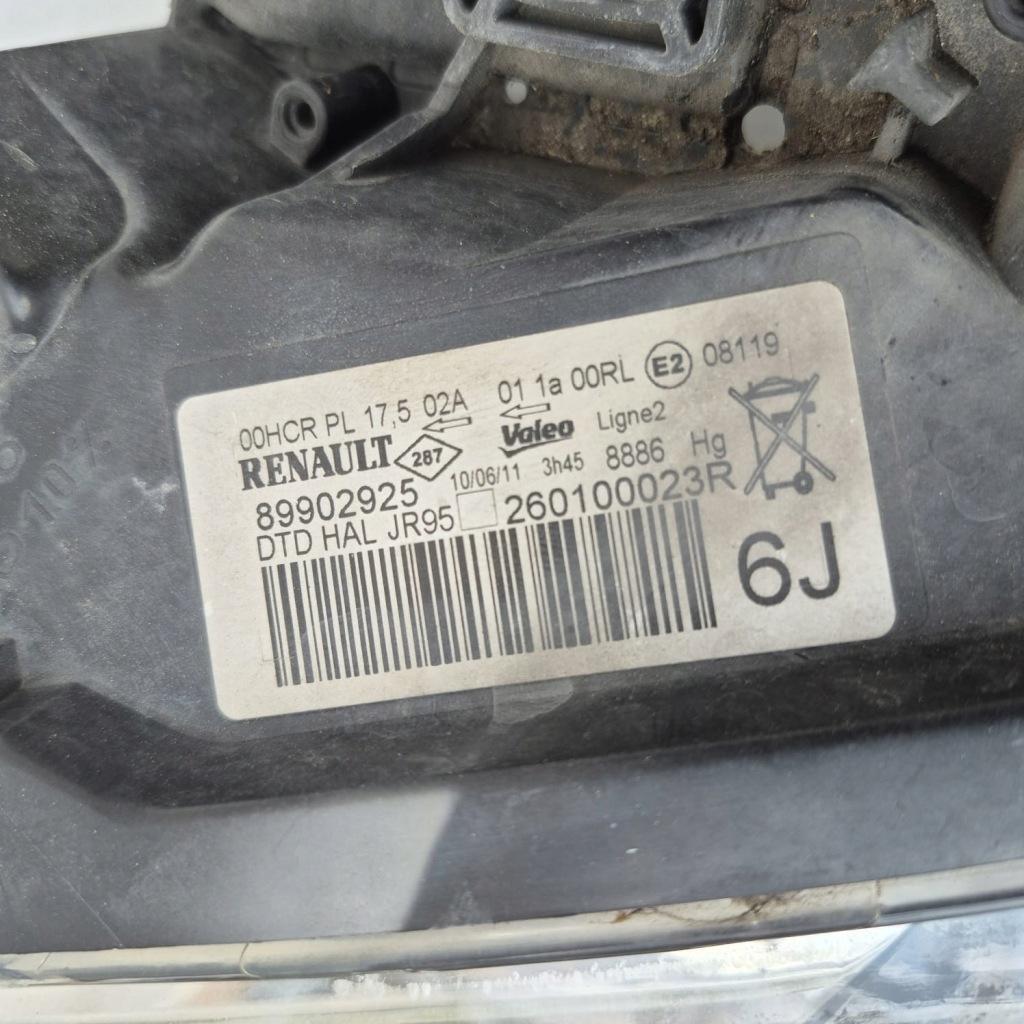 фото №7, Renault scenic iii 09- лампа права перед передня звичайна 260100023r
