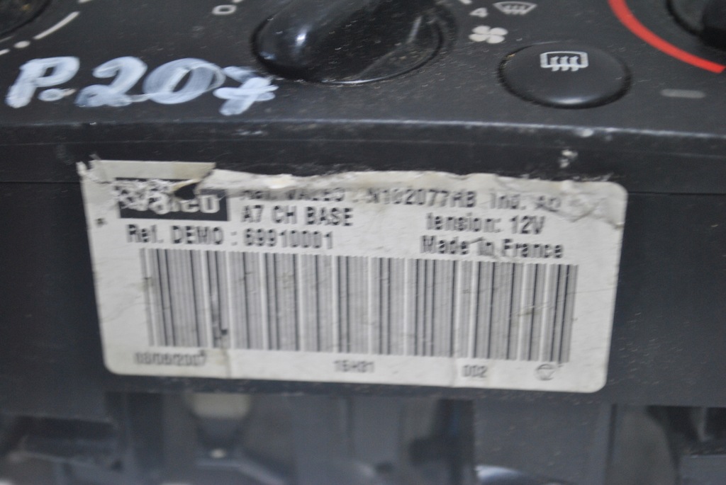 фото №6, Панель керування вентиляція peugeot 207 69910001