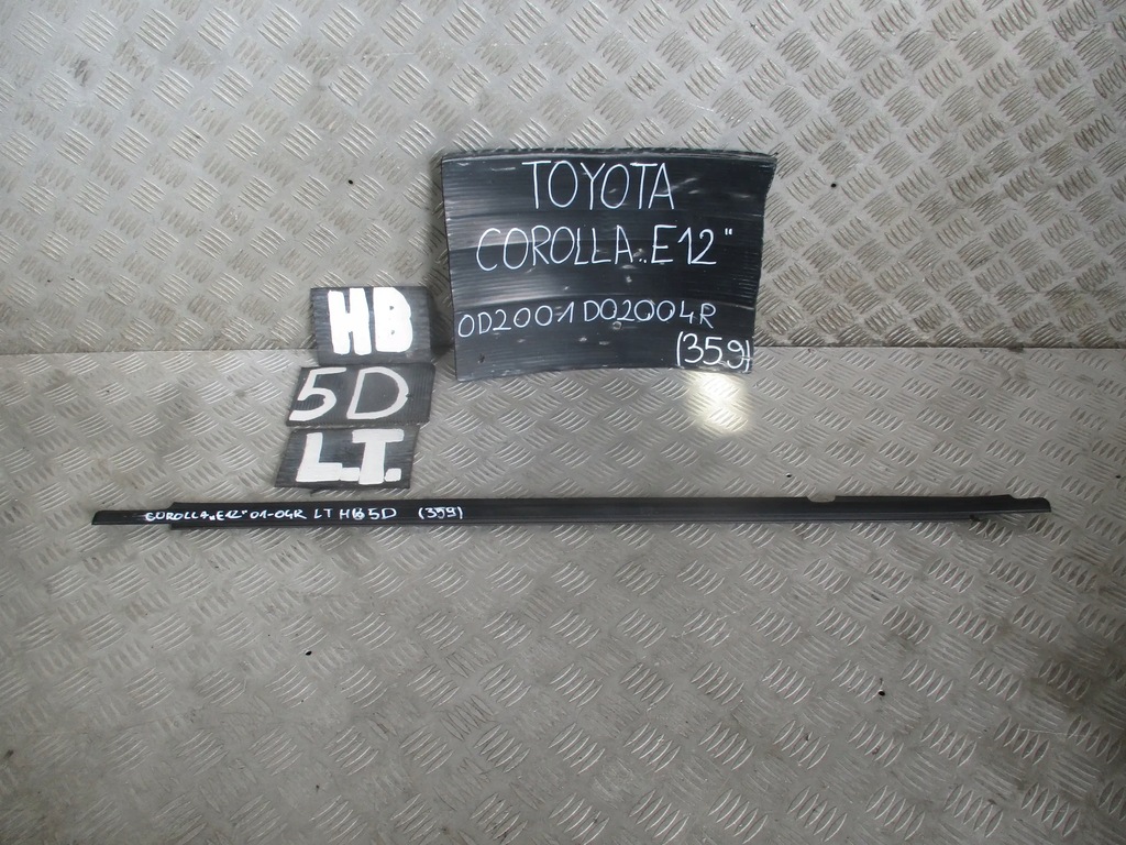 фото №5, Молдинг ущільнювач лівий перед toyota corolla e12 1.4 b 01-04 r. hb 5d