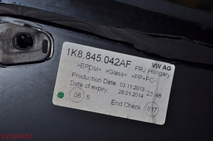 фото №9, Скло кузовна vw scirocco 1k8845042af 13r