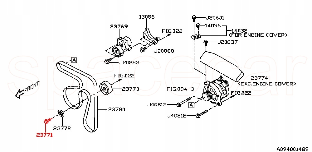 фото №3, Болт ролики ремень pk subaru crosstrek forester impreza legacy outback xv