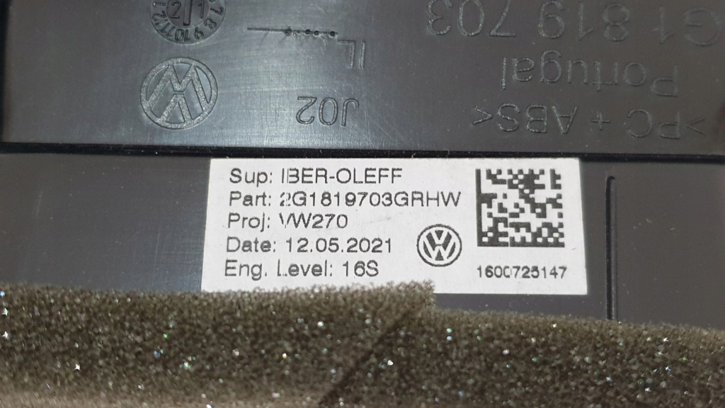 фото №10, Рамка спидометра решётка обдув vw polo vi 2g1819703 oryg new