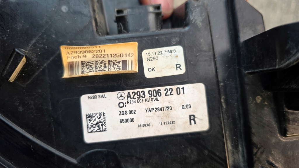 фото №12, Mercedes eqc n293 левая лампа задняя задняя full led оригинальная a2939062101 eu