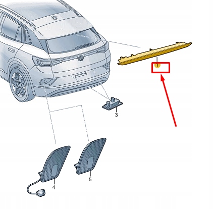 фото №2, Vw id.4 e21 rear lid third brake стоп light 16d945087b