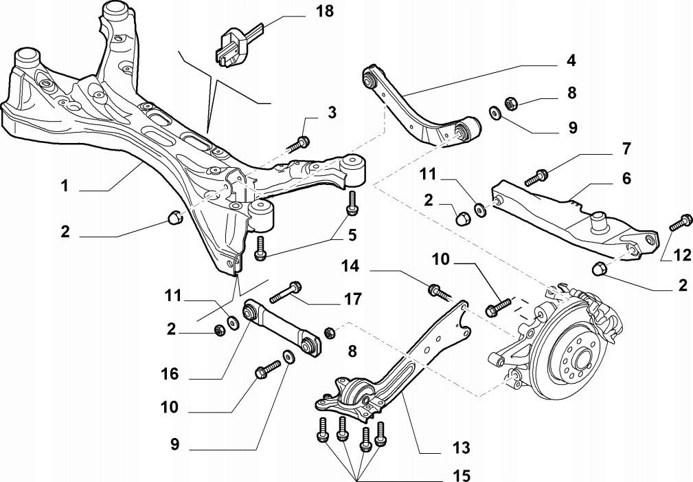 фото №1, Подкладка болты рычага fiat croma 05-10