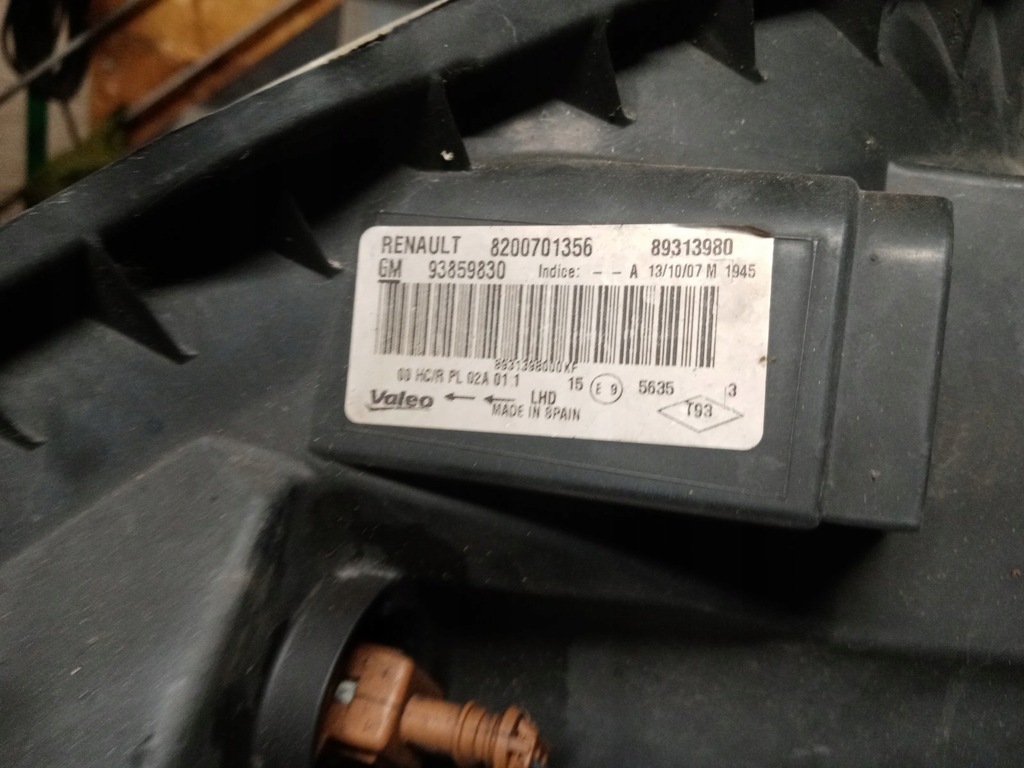 фото №11, Лампа правий перед renault trafic 8200701356