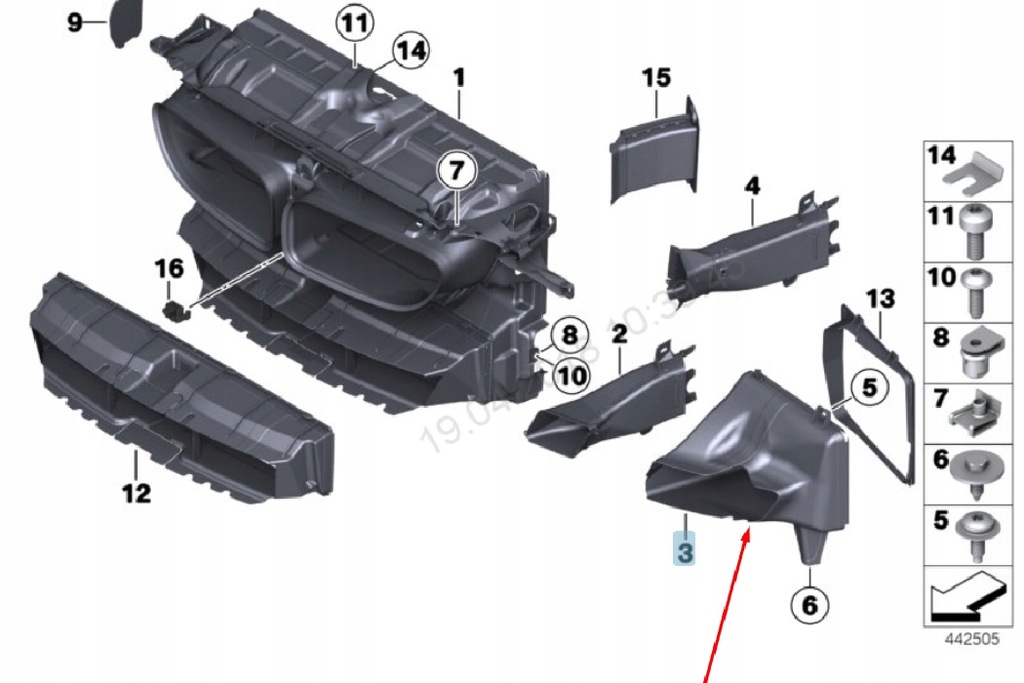 фото №8, Bmw 6 f06 радиатор воздуха правый канал 51748050398 8050398 оригинальный