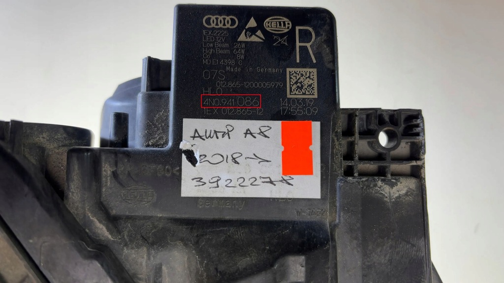 фото №8, Audi a8 s8 d5 2019 лампы передние