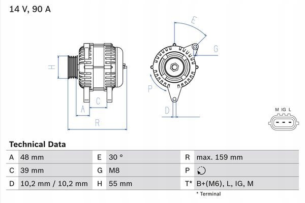 Генератор bosch 986 049 211 Оригинал