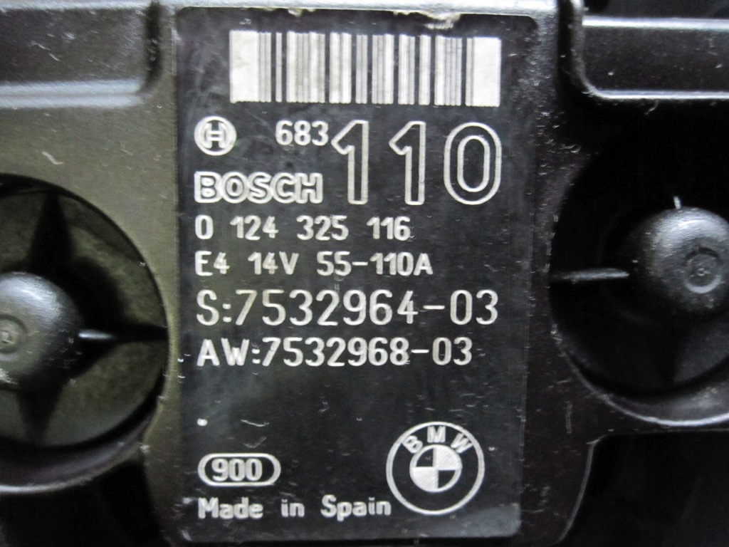 Bmw 1 1.6 b 115km 149tys. 07r. n45b16 7532964 0124325116 110a генератор Ціна