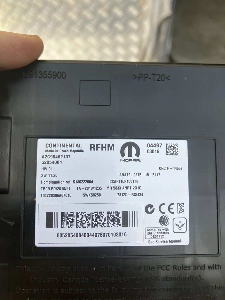 фото №2, Модуль давления шин 52054084 jeep renegade 14-