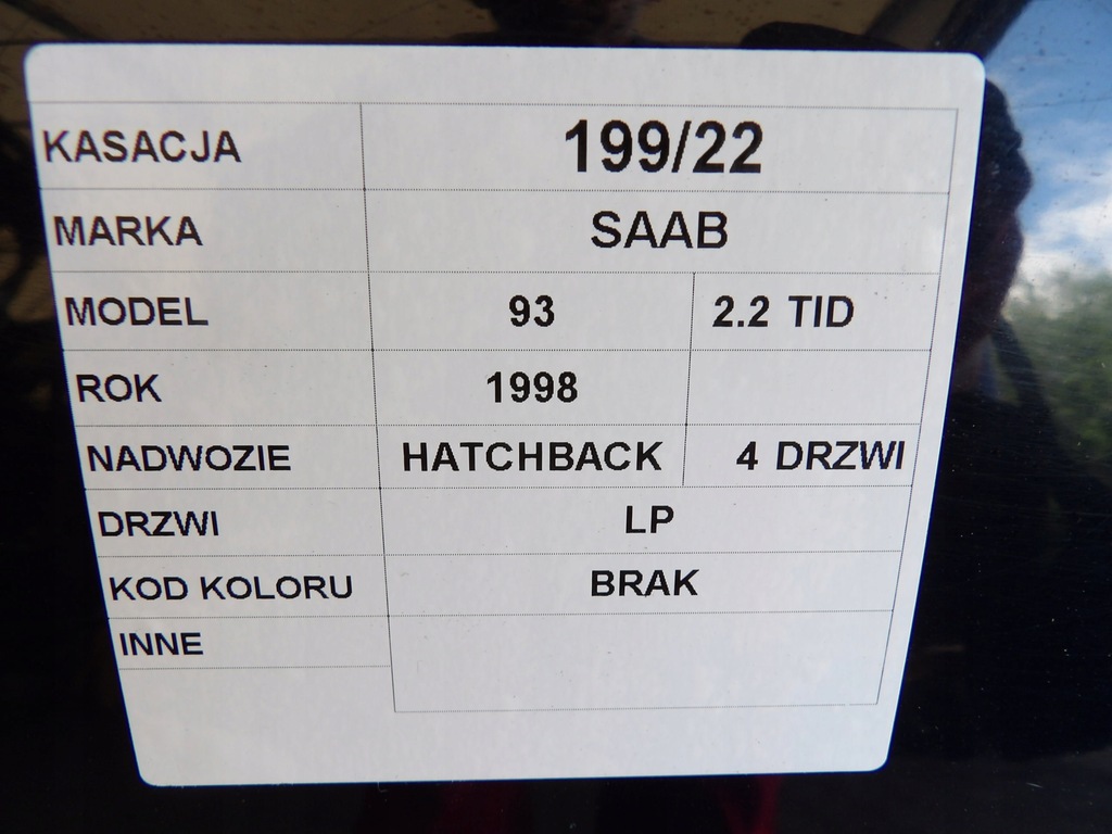 фото №6, Двері передні ліва saab 93 2,2tid