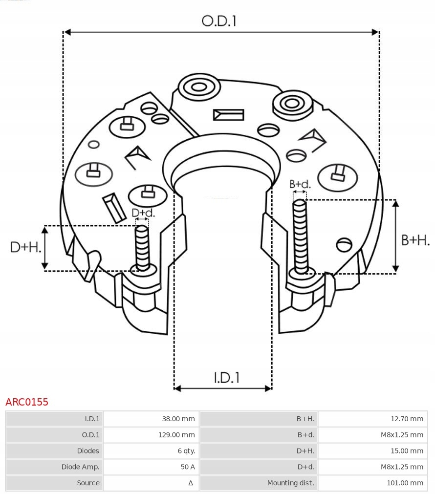 Выпрямитель, генератор as-pl arc0155 Оригинал