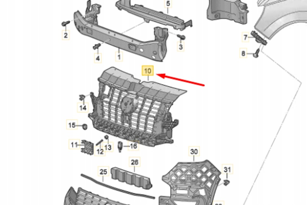 фото №7, Vw transporter vi t6 element утримуючий середина передній новий оригінальний