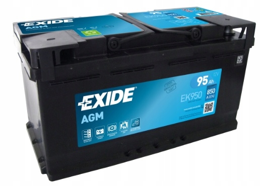фото №1, Акумулятор exide agm старт-стоп 95ah/850a p+